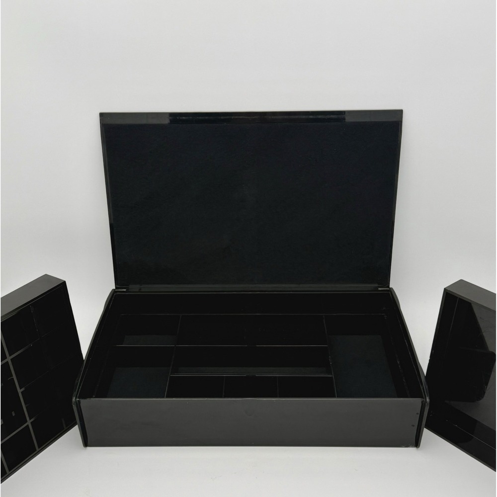 Lori Greiner SKS Silver Safe Keeper Anti Tarnish Jewelry Box Organizer Black